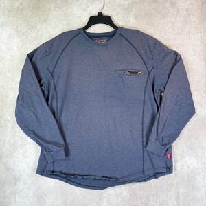 Bocomal T-Shirt Men XL Navy Heather Solid Flame Resistant Long Sleeve FRC5622